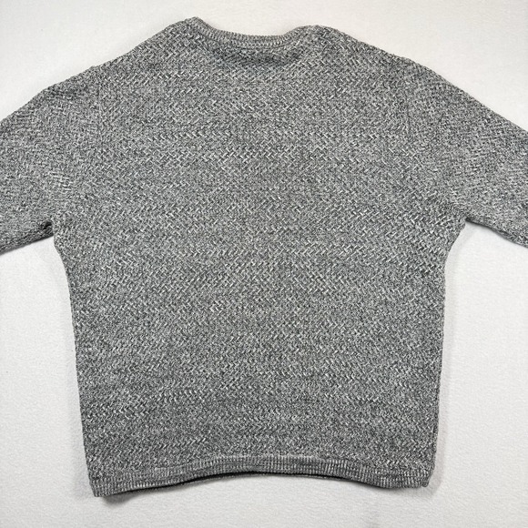 Carbon 2 Cobalt Mens Large Knit Henley Sweater Gray Cotton Casual Pullover - Picture 5 of 10